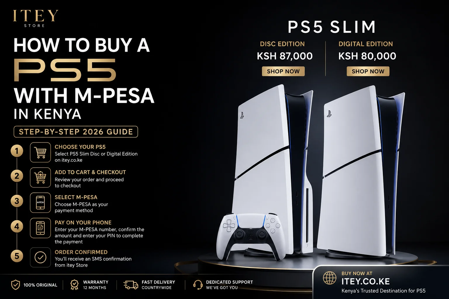 How to Buy a PS5 with M-Pesa in Kenya — Step-by-Step 2026 Guide | iTey Store Kenya