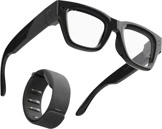 Meta Ray-Ban Display AI smart glasses with built-in lens screen and modern black frame